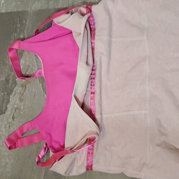 Lululemon MOVE double strap tank top. Stetchy. Built in bra. Pink. Size 10. - Picture 11 of 11